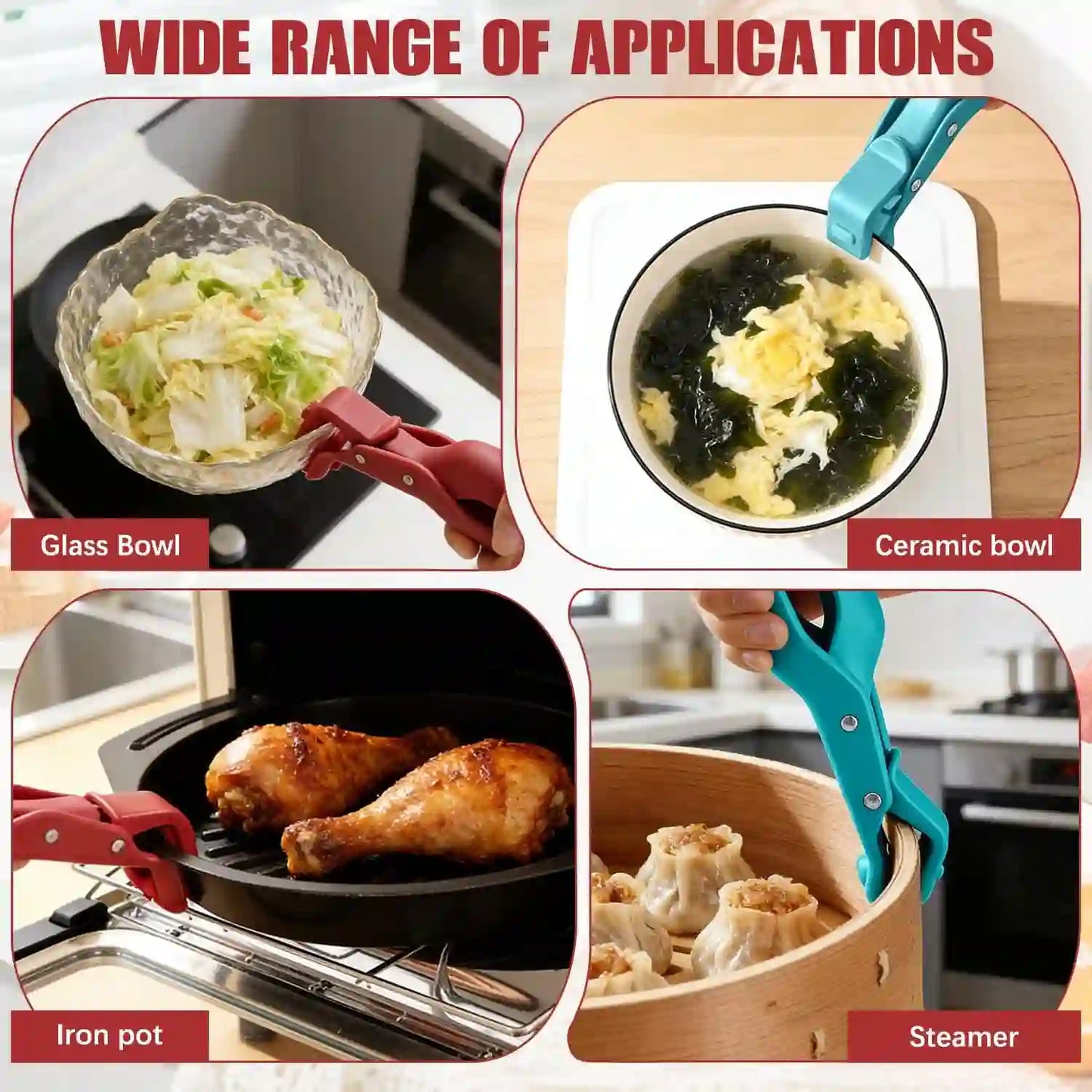 Multi-Functional Plate Gripper – Heavy-Duty Silicone Waves For Instant Anti-Scald Protection
