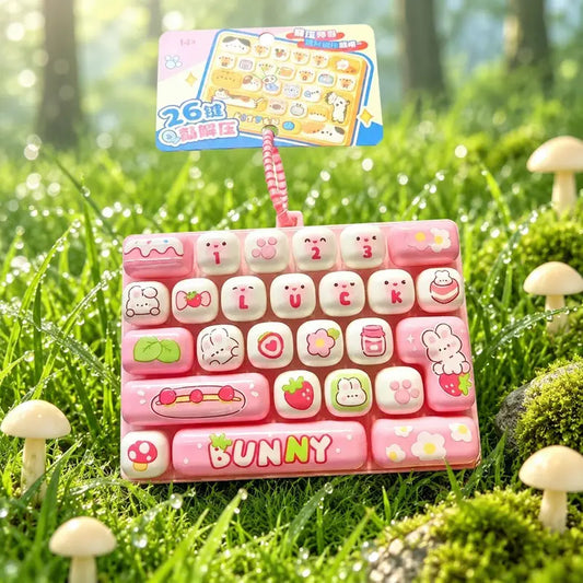 26-Key Mini Mechanical Fidget Keyboard Keychain and Sensory Stress Toy