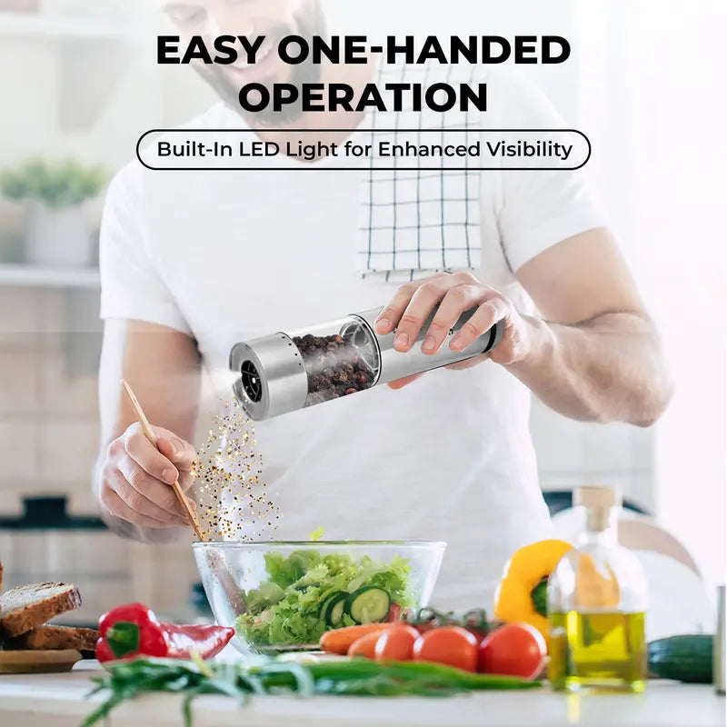 Rechargeable Electric Salt and Pepper Grinder Set
