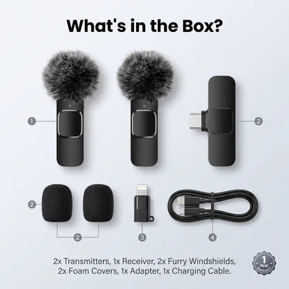 Crystal-Clear Wireless Audio for Every Video – Plug & Play Mini Lavalier Microphone