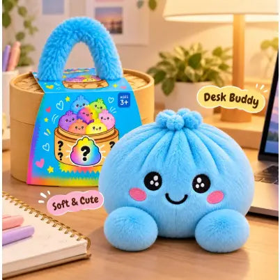 Cute Giant Rainbow Dumpling Plush Squishy With Bamboo Steamer Gift Box