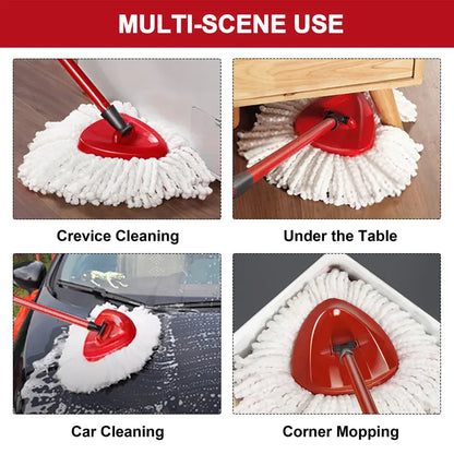 Microfiber Spin Mop Refills & Base Scrub Brush Set