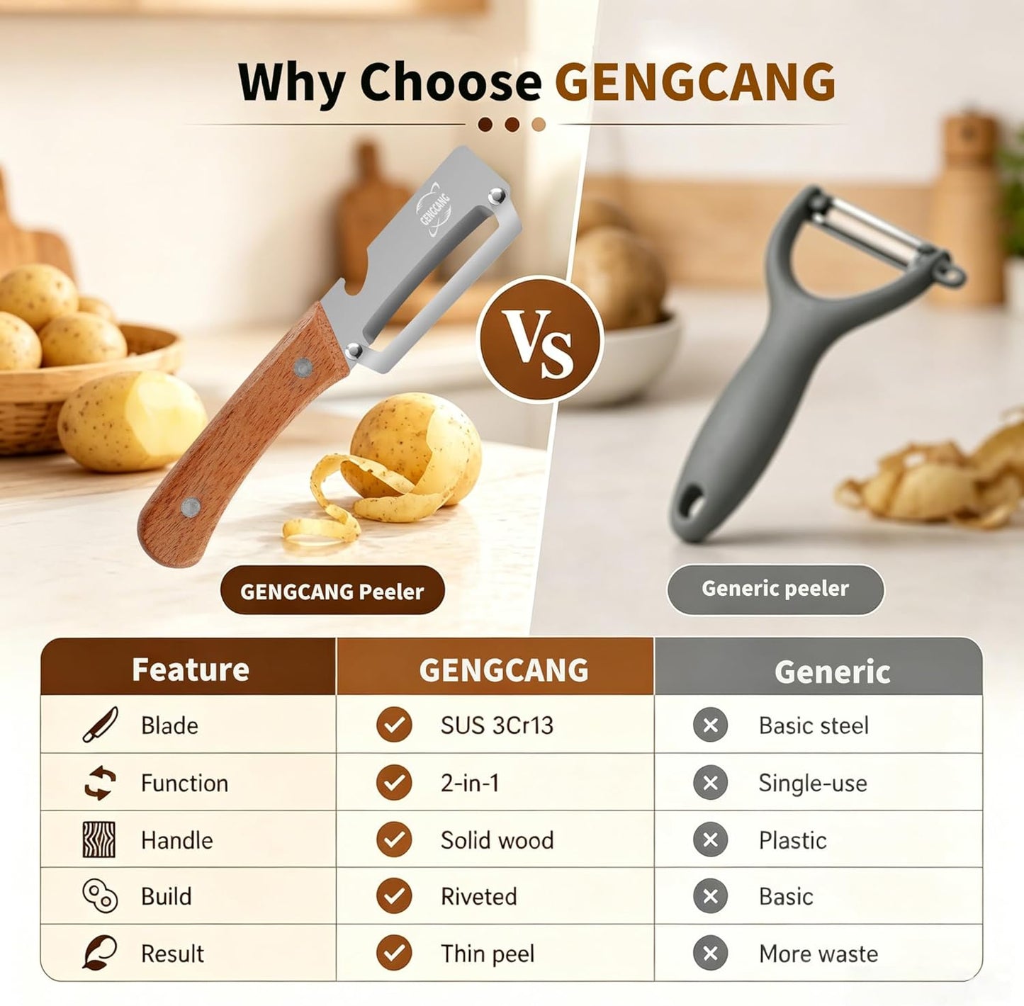 2-in-1 Multi-Functional Stainless Steel Peeler & Bottle Opener
