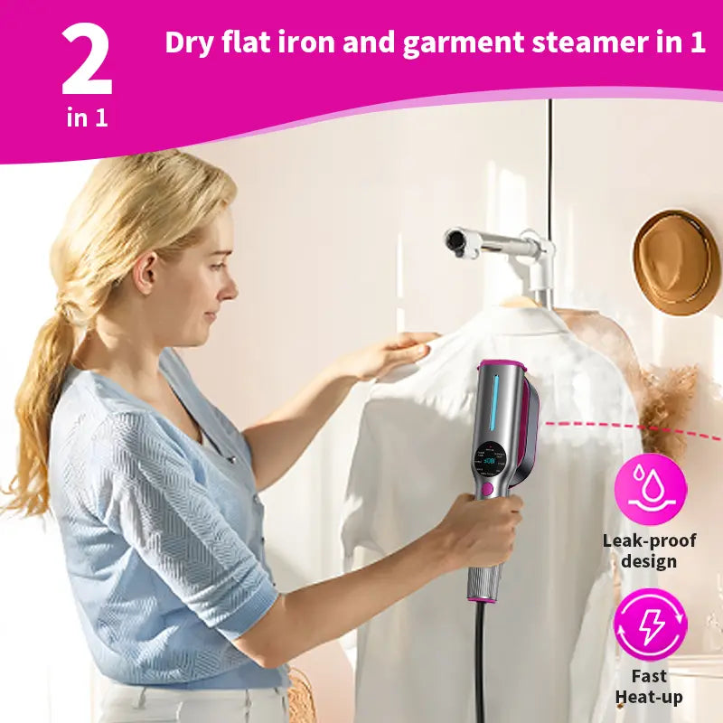 Handheld Garment Steamer Iron Combo With Swivel Handle