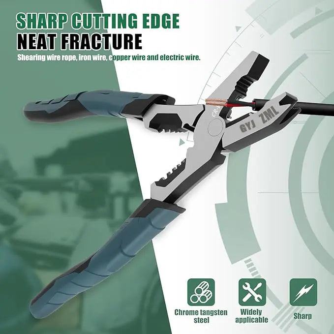 6-in-1 Industrial Multi-Function Wire Stripper & Pliers Tool