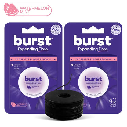 Expanding Black Dental Floss with Watermelon Mint