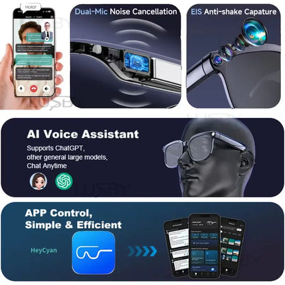 Smart AI Camera Glasses – 4K POV Recording With Translation, Voice AI & Object Recognition