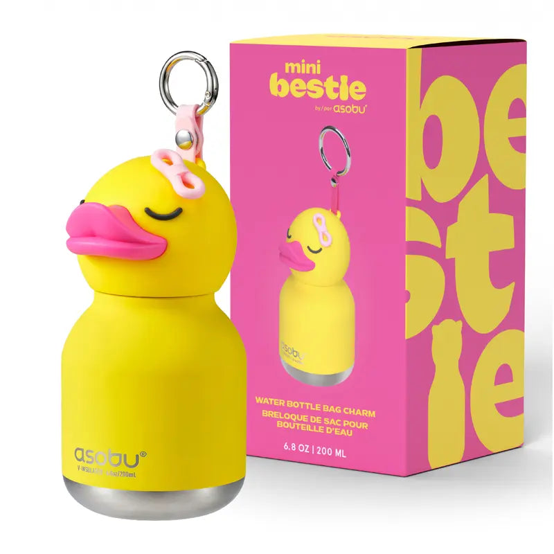 Mini Animal Stainless Steel Water Bottle with Backpack Clip Ring