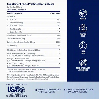 Restore Peak Vitality with Dual-Action Prostate Support and Nitric Oxide Boost Soft Chews