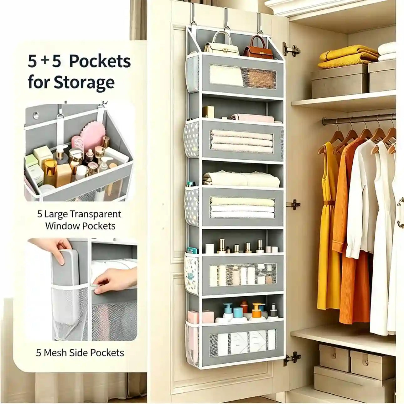 Over-The-Door Organizer – 6-Tier Anti-Tilt Design For 44 lb Heavy-Duty Storage