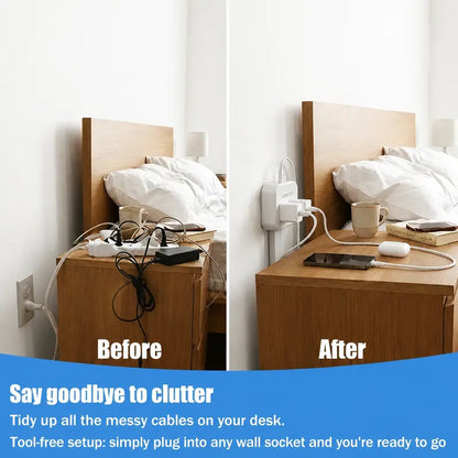360° Rotating Telescopic Power Outlet Extender with USB Ports