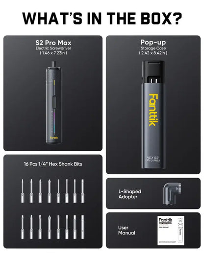 Cordless Precision Electric Screwdriver Set with 7 Torques