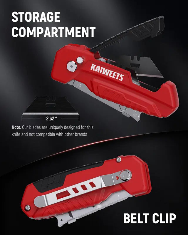 2-in-1 Folding Utility Knife & Razor Blade Scraper Tool