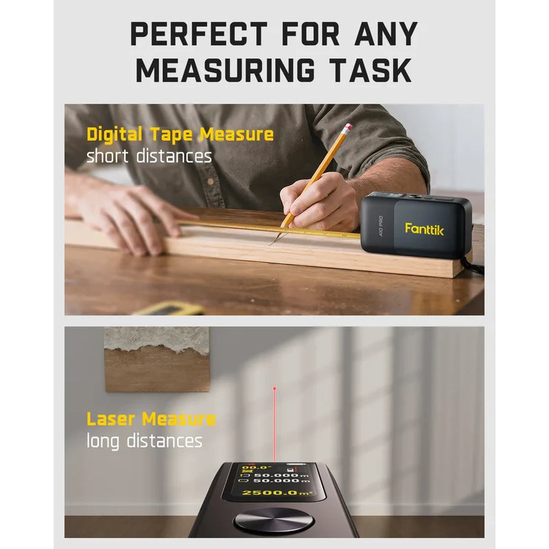 Digital Laser Tape – 2-in-1 Dual Measurement For Instant Extreme Precision