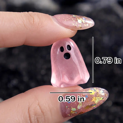 60Pcs Glow-in-the-Dark Resin Mini Ghost Figures Set