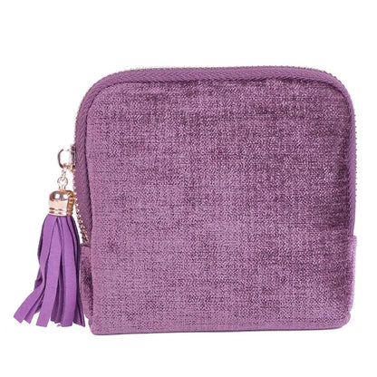 Purple velvet jewelry travel case