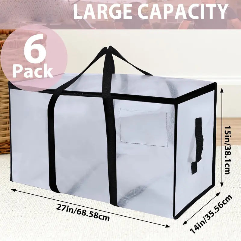 Source dimensions and capacity illustration; manufacturer six-pack shown; this store sells selected 1 or 2 bags