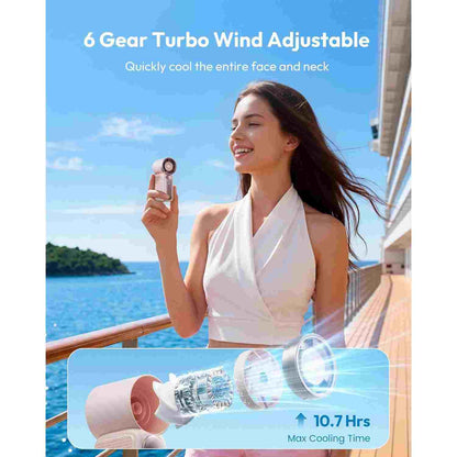 Portable Handheld Fan - 6-Speed Turbo Airflow Technology For Instant Cooling Relief