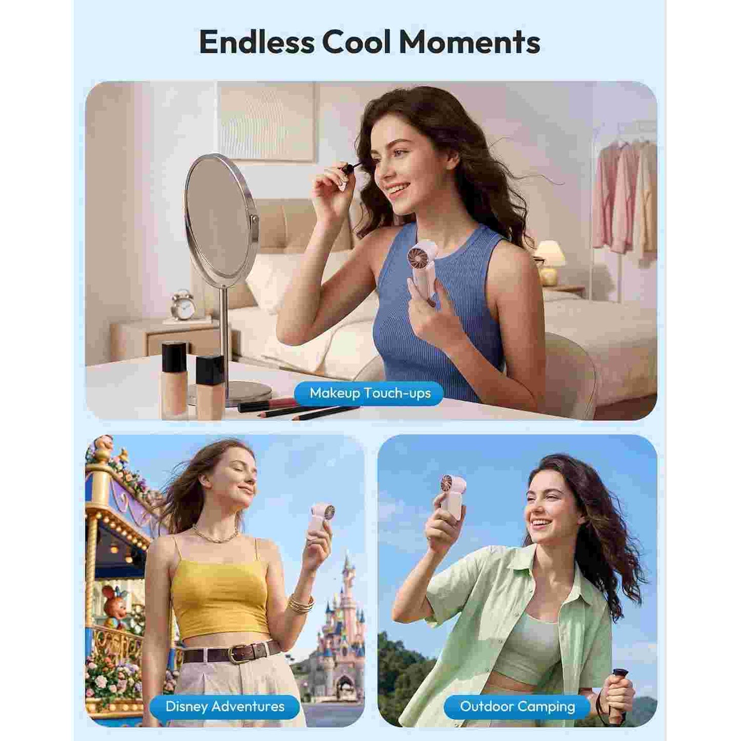Portable Handheld Fan - 6-Speed Turbo Airflow Technology For Instant Cooling Relief