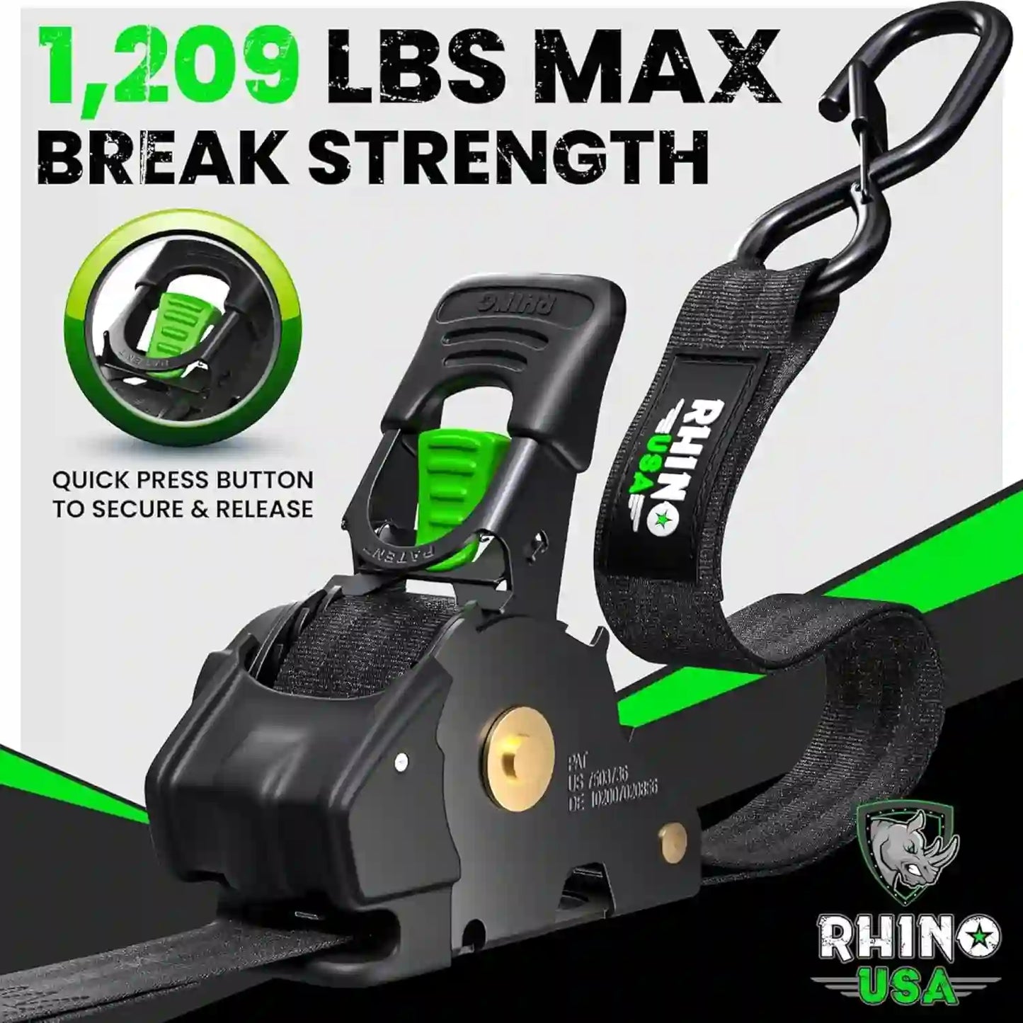 Retractable Ratchet Straps – Instant Auto-Retraction For Mess-Free Cargo Heavy Hauling