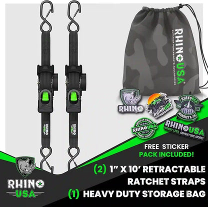 Retractable Ratchet Straps – Instant Auto-Retraction For Mess-Free Cargo Heavy Hauling
