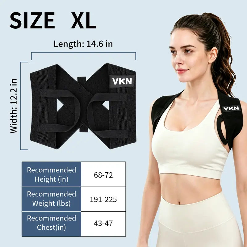 One-Piece Ergonomic Posture Corrector Brace for Back and Shoulder Alignment