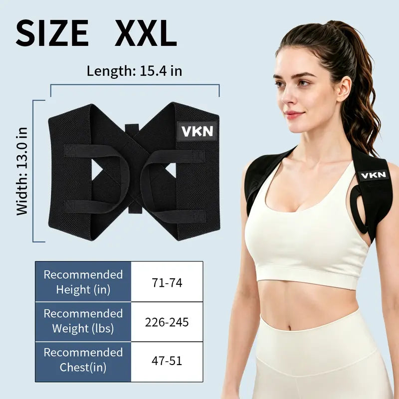 One-Piece Ergonomic Posture Corrector Brace for Back and Shoulder Alignment